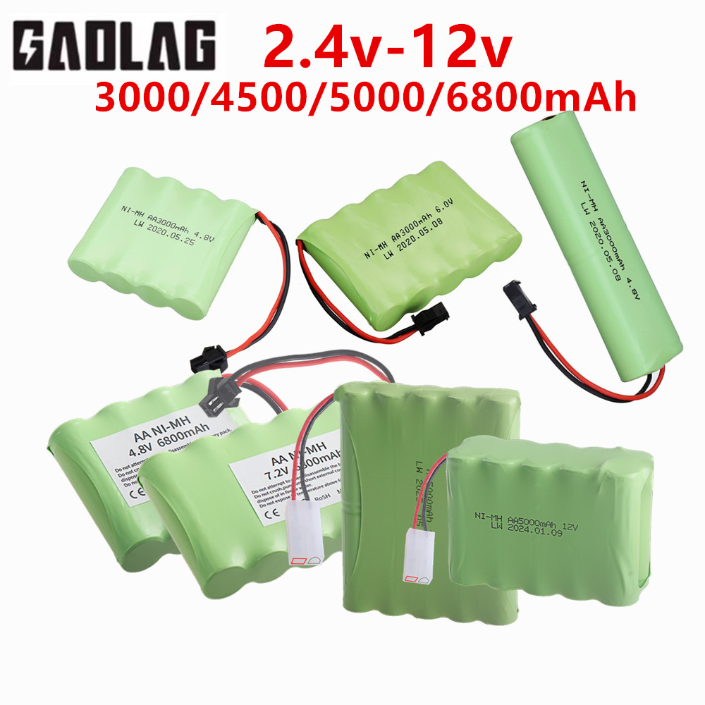 3,6 V/4,8 V/6 V/7,2 V/8,4 V/9,6 V/12 v 3000 mah 5000/ 6800 mAh NI-MH Akku für Rc spielzeug Auto Boot Tanks Züge Roboter Pistole