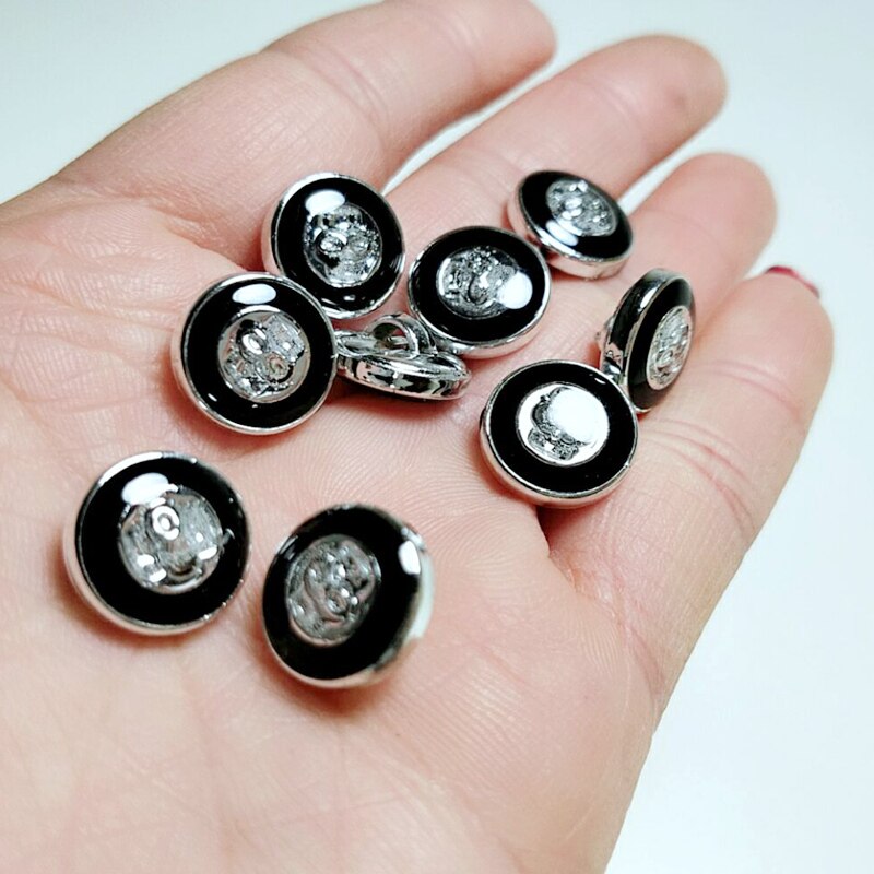 HL-Botones Enchapados de mango de aceite de goteo, accesorios de costura, botones de camisa, 50/100 Uds., 12mm, novedad