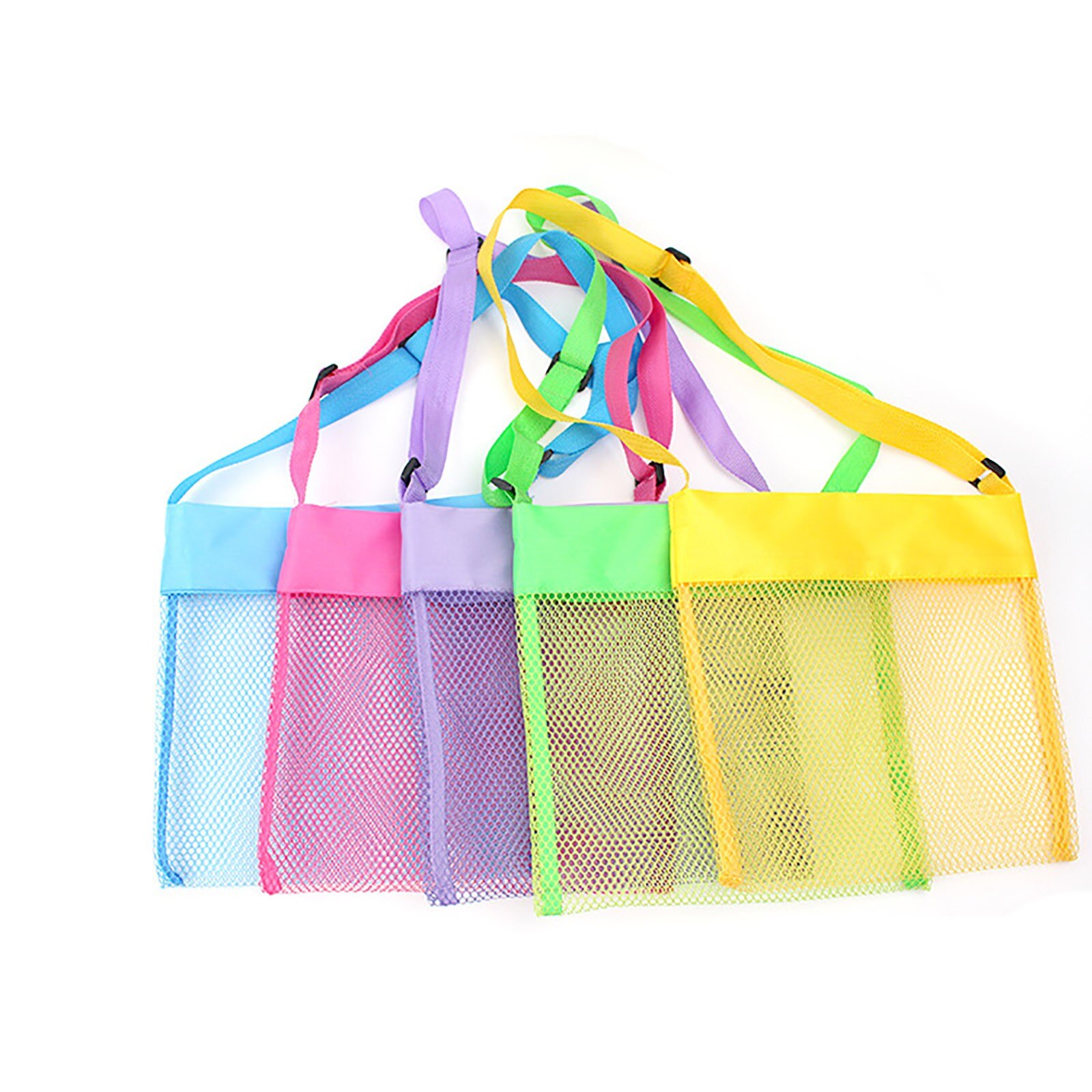 Kleur Kinderen Mesh Strand Ademend Zee Shell Tassen Verstelbare Draagriemen Essentiële Tools Voor Bezoek De Strand # G