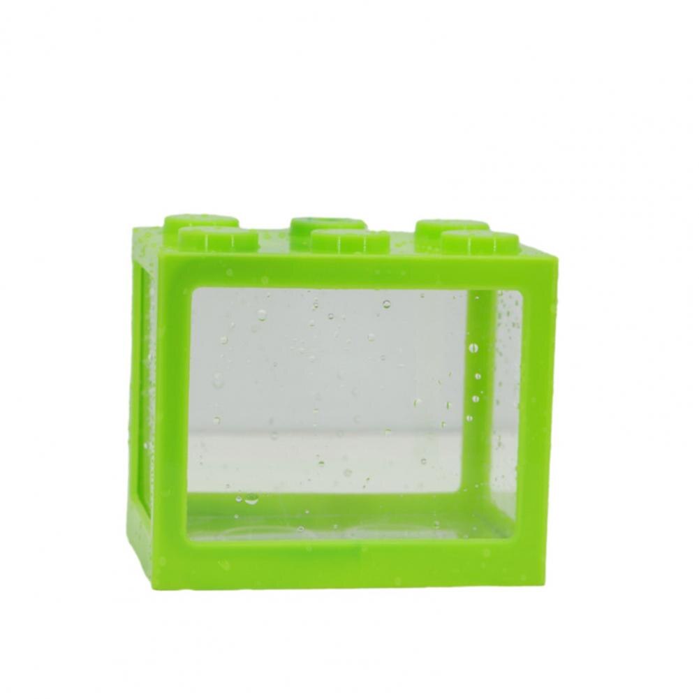 Useful Fish Tank Compact Anti-crack Small Betta Fish Tank Mini Fish Bowl Small Fish Tank: Green