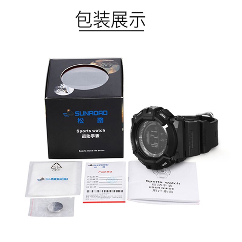 Sunroad Heren Digitale Sport Outdoor Horloge-Kompas Barometer Hoogtemeter Waterdicht Temperatuur Stopwatch Reloj Polshorloges