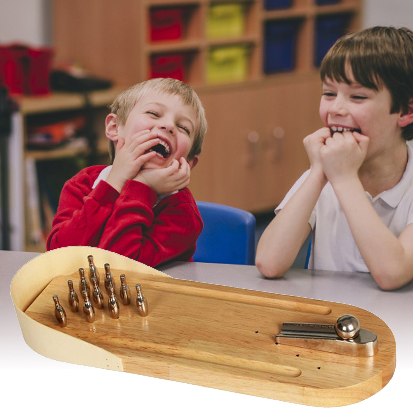 Houten Speelgoed Mini Bowling Tafel Games Kinderen Familie Party Line Up Concurrerende Games Tafel Bowling Kinderen Speelgoed