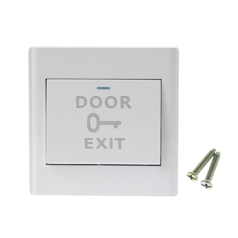 White Plastic Door Exit Button Electronic Door Lock Sensor Release Push Switch for Security Access Control System Supplies
