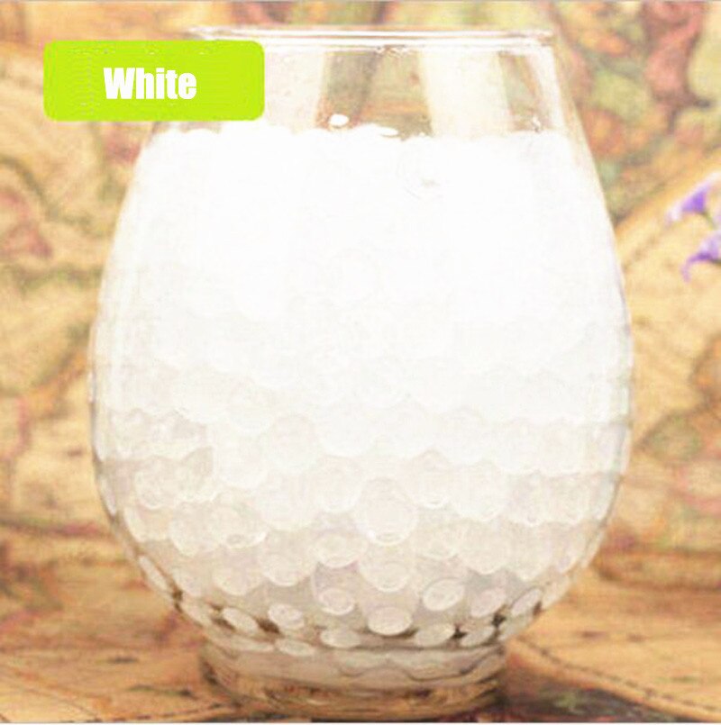 Cuentas de agua de polímero de hidrogel para decoración de boda, bolas de agua para cultivo, decoración con macetas y barro para el hogar, 1000 Uds., 7zSH760: white