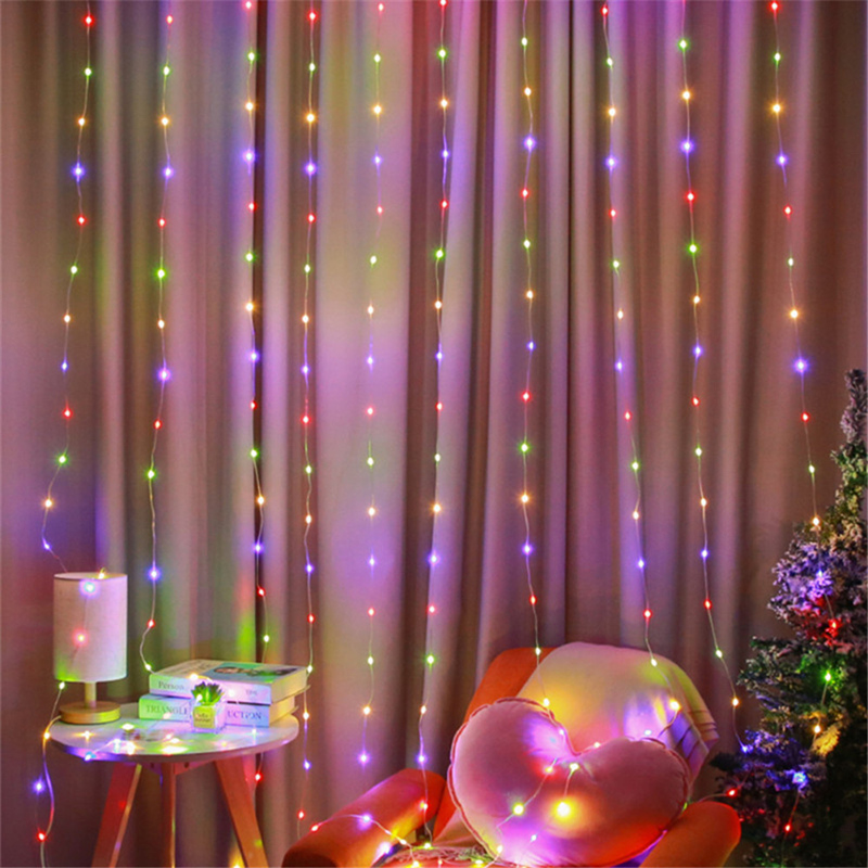 Led Gordijn String Lights Slinger Festival Kerst Decoratie Usb Afstandsbediening Bruiloft Sprookjesachtige Verlichting Voor Slaapkamer Huis