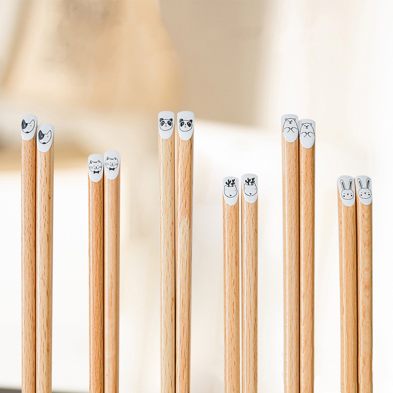 Natürliche Holz Stäbchen Koreanische Stil Nette Ebene aufbringen Stäbchen Umwelt Freundliche Mehrweg Stäbchen