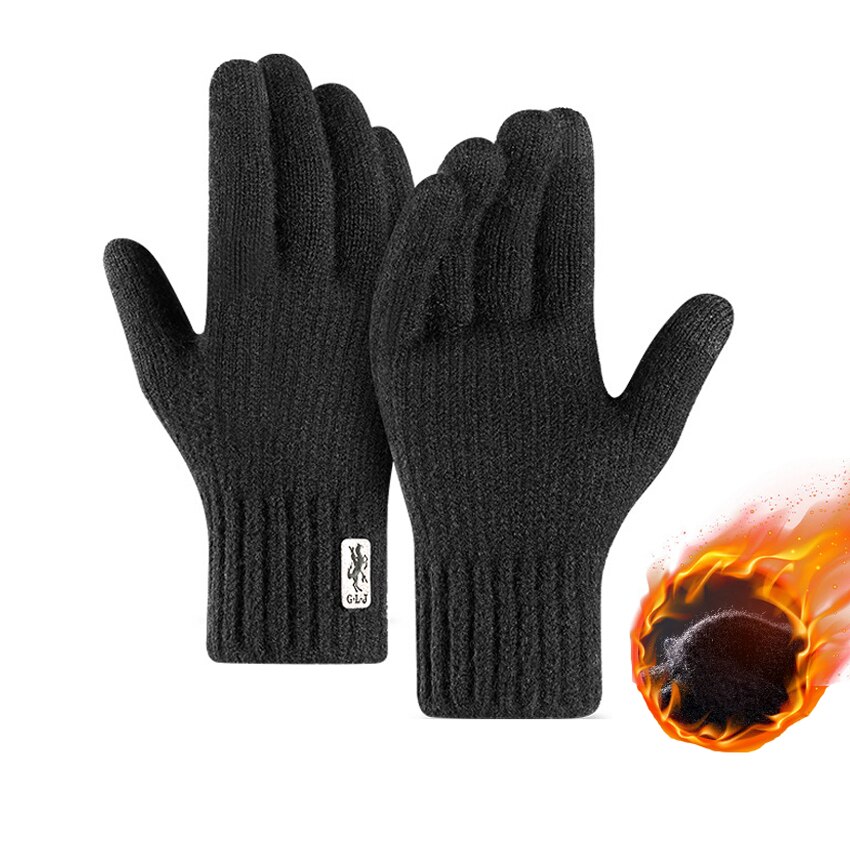 Winter Touch Screen Handschoenen Voor Mannen Outdoor Winddicht Warm Alpaca Handschoenen Huidvriendelijke Zachte Elastische Dikke Gebreide Mannen handschoenen