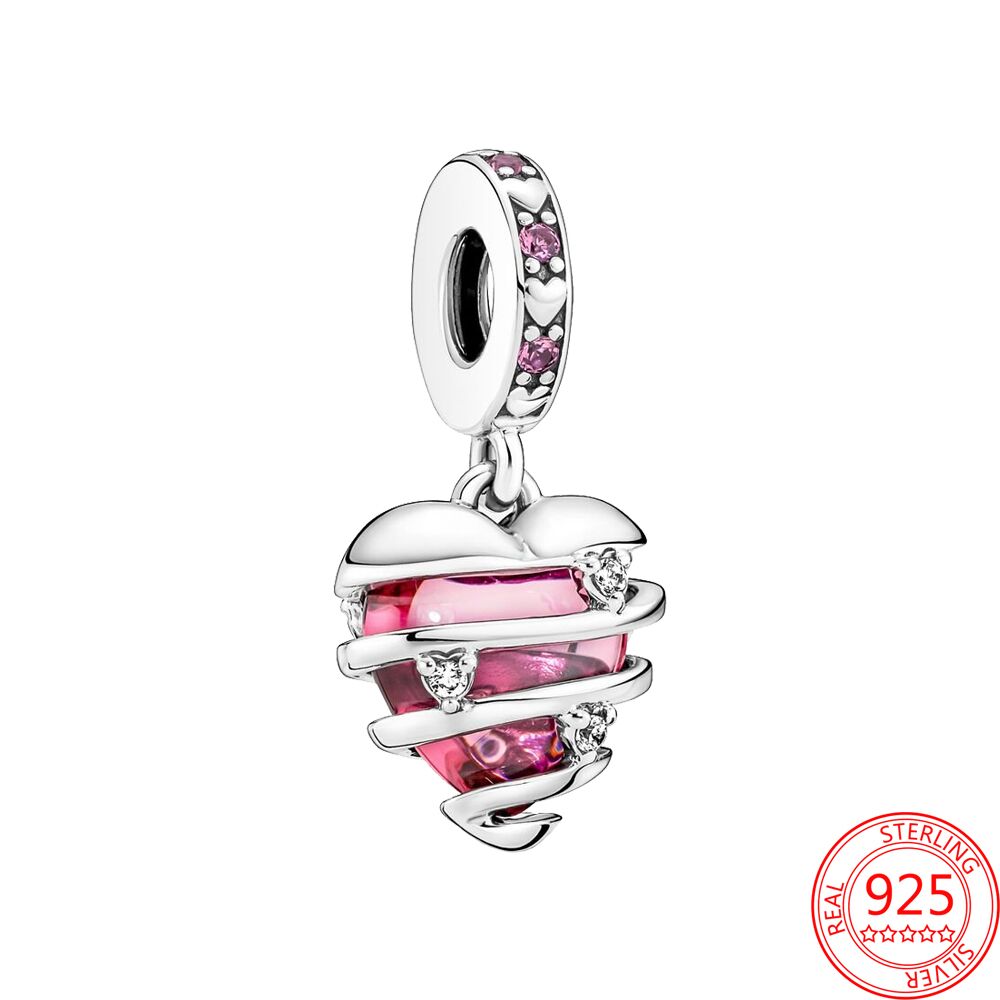 Real 925 Sterling Silver Openable Heart Locket Dangle Charm Fit Brand Bracelet Women's Wedding Party Silver Jewelry: VVC856