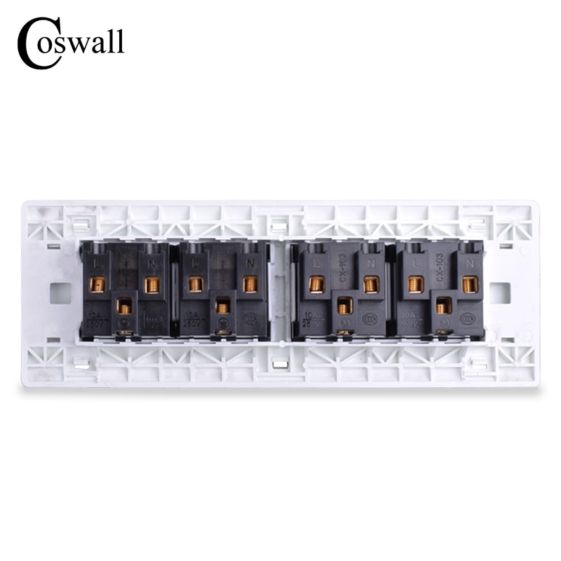 COSWALL Universal Plug Brief Style Wall Electrical Socket Multi-function 12 Hole Power Outlet With Child Protective Door