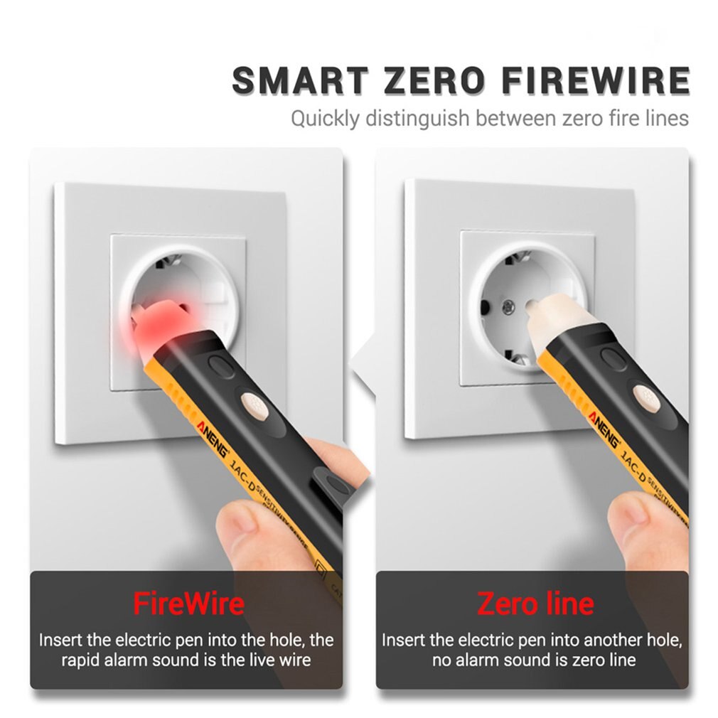 1AC-D Ac Stroomspanningsdetectors Test 12-1000V Non-contact Tester Pen Tester Meter Volt Huidige Elektrische Test potlood