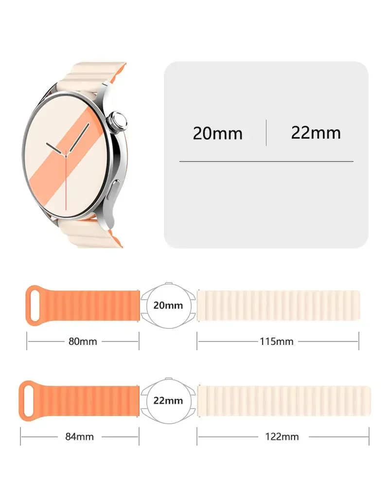20mm magneettinen ranneke amazfit gts 4/2/3/3 pro/gts 2 mini/gtr 4 22mm gtr 42mm/47mm/ 2/2e/ -ranneke amazfit bip -hihna