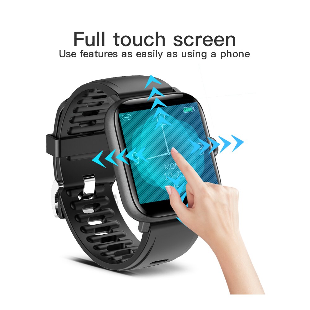 Rundoing NY16 Smartwatch - Full Touchscreen, IP68 Waterproof Aluminum Alloy Case for Android & iOS