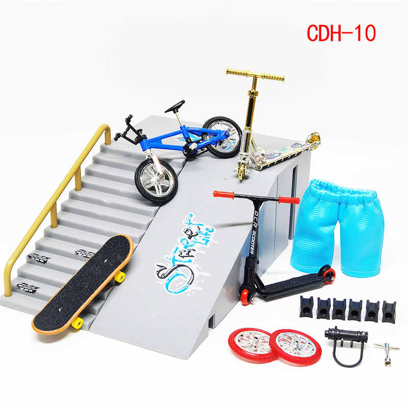 Mini Finger deskorolki Skate części rampy zestaw zabawki pełne rowerowe rowerowe palce skuter dwukołowiec skuter pokładzie Skate zabawki parkowe: CDH-10 no box