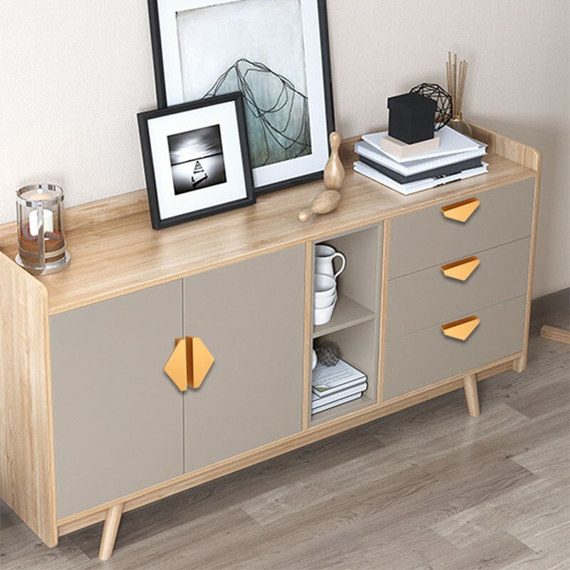 Half Round Drawer Knob Kitchen Cabinet Handles Door Pull Gold Black Copper Brushed Matte Zinc Alloy Triangle Furniture Hardware