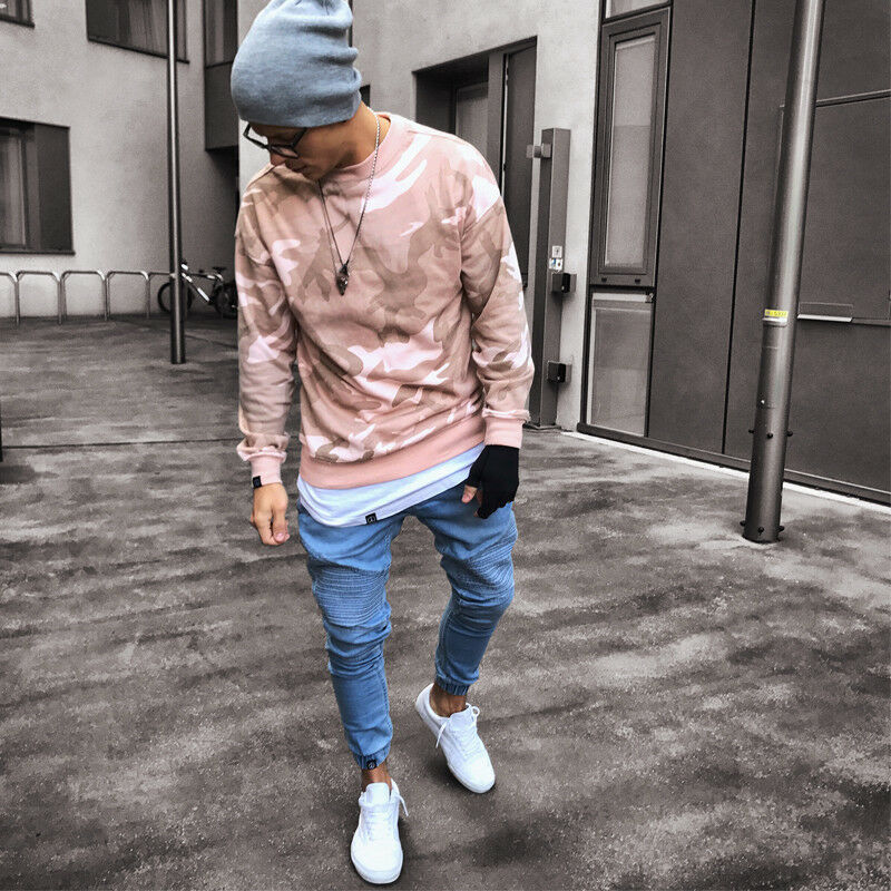 hommes déchiré jean moulant détruit effiloché mince coupe ajustée Stretch Denim pantalon fermeture éclair détruit effiloché jean mince Denim