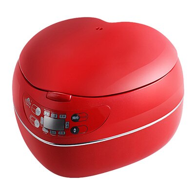 Cuiseur de riz intelligent en forme de cœur, Mini marmite électrique pour 1-2-3-4 personnes: Rouge