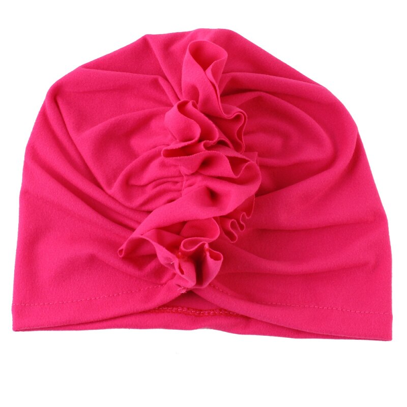 1pc Baby Girls Headband Flower Baby Hat Newborn Elastic Baby Turban Hats For Girls Cotton Infant Beanie Cap: 08