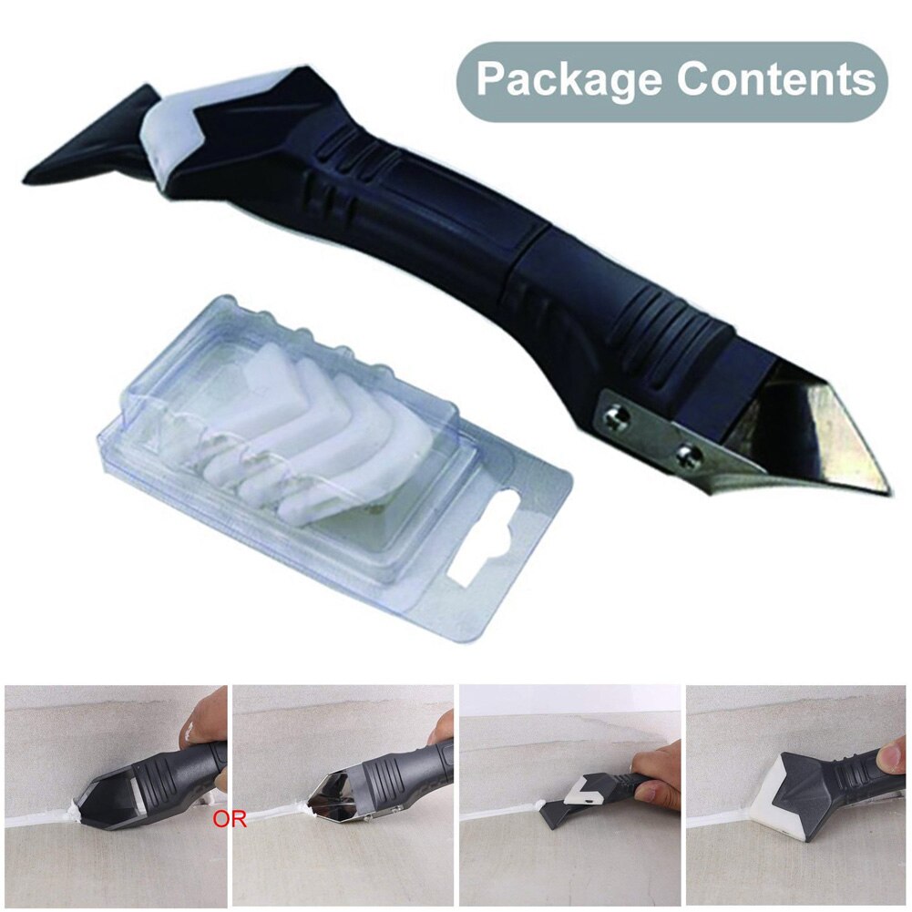 Sealant Remover Tool Kit Scraper Caulking Mould Removal 3 in 1 Portable for Home EDNU888