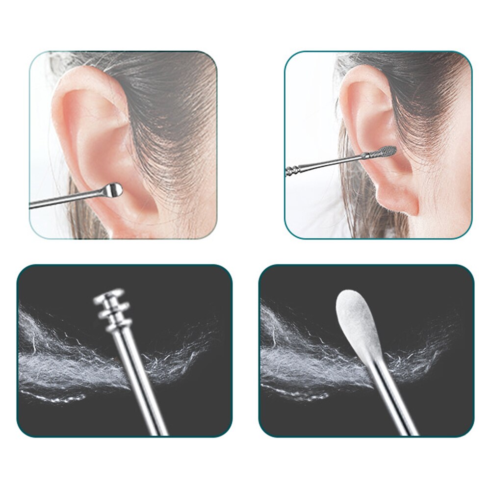 5pc Portable Ear Cleaner Set Ear Cleaning Spiral Earpick Ear Wax Remover Ear Curette Spiral Earpick Set Ear Cleaning Tools