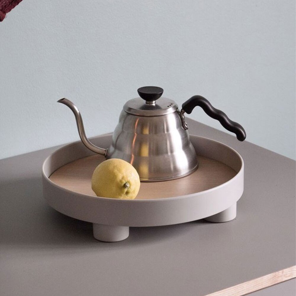 Noordse plastic ronde opberglade voor servies, witte ringenlade, decoratieve sieraden, bureau, bruiloft, keuken, organizerlade