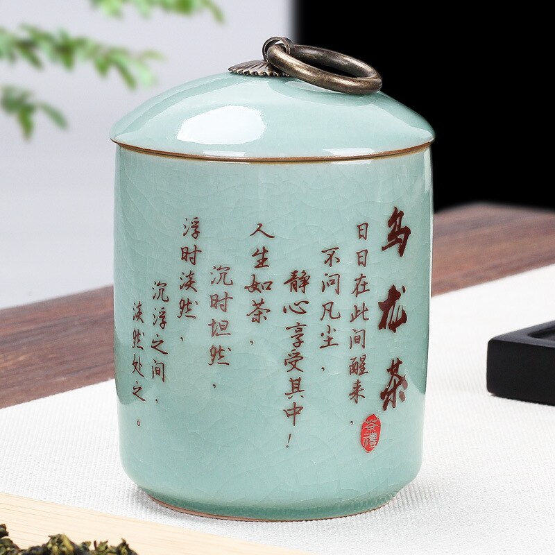 Thee Doos Koffie Organizer Puer Thee Container Chinese Groene Thee Aardewerk Pot Kruiden Voedsel Opslag Pot Keuken Items Luchtdichte Flessen: WLC-about10.7X7.4cm