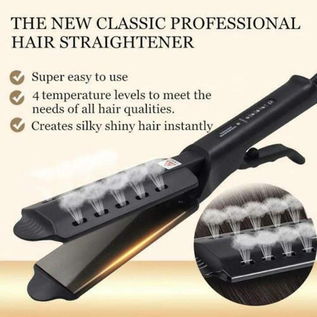 Hair Straightener Four-gear temperature adjustment Ceramic Tourmaline Ionic Flat Iron Steam Sraightening Iron Widen panel