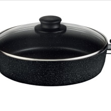 24 cm non-stick pot granite coating cooking pot with glass lid Pasta pot, casserole, lightweight Deep Fry Pan with & Glass Li