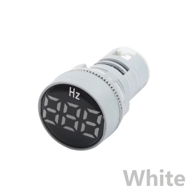 Pantalla LED de 22mm, medidor Digital Hertz de CA 20-500V, indicador redondo, pantalla de Panel de luz, LED rojo, amarillo, verde, azul y blanco: White