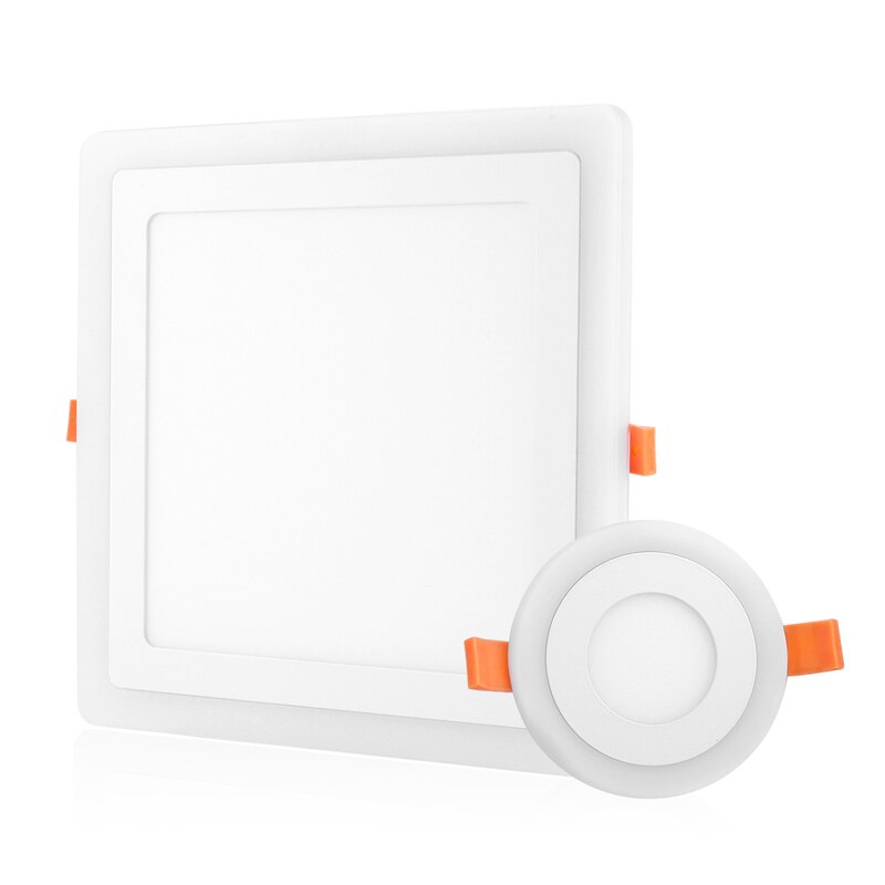 Double Color LED Panel Light 6W 9W 16W 24W Round Square Panel LED Spot light AC85~265V Indoor Recessed Downlight