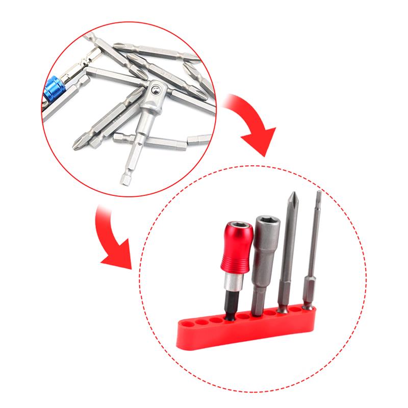 5pcs Hex Bit Organizer Case 11/15 Holes Block Extension Storage Neat Long Screwdriver Bit Holder Sockets Screwdriver Parts Case