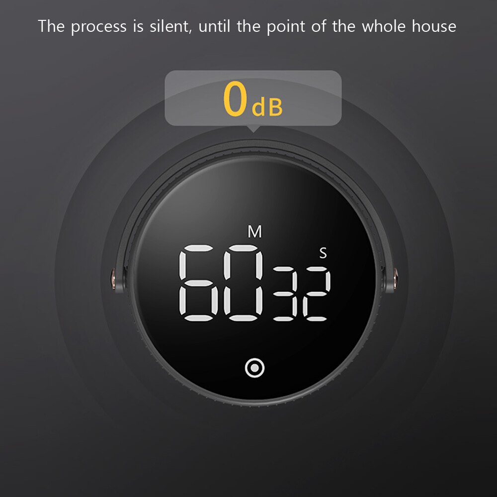 LED Magnetic Digital Timer Baking Stopwatch HD LED Battery Operated Electronic Meditation Countdown Alarm Volume Kitchen Gadget