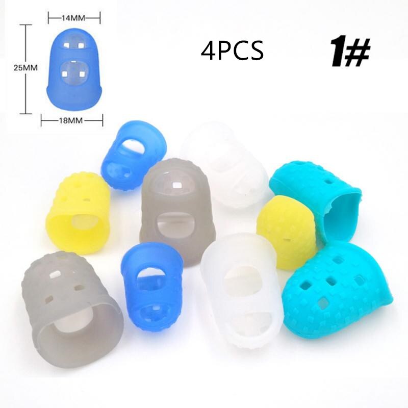 1/4 stücke Gitarre Finger einstellen Silikon flexibel Verknüpfungen Hand Finger Schutz Praxis Gitarre Zubehör Anfänger der Praxis Finger Hütte: 4Stck S