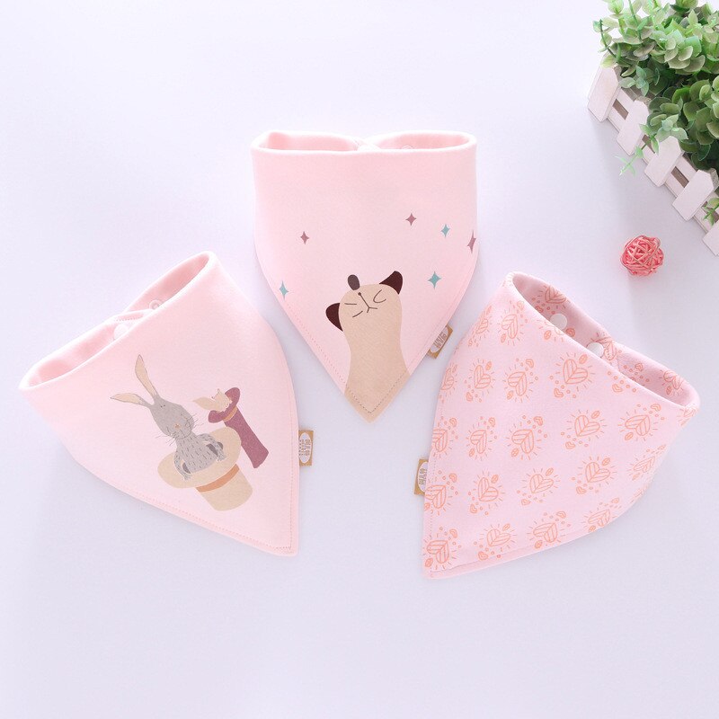 Organic Cotton Bandana Bibs Infant Feeding Smock Baby Burp Cloths Cartoon Saliva Towel Baby Eating Accessory Soft Baby Stuff