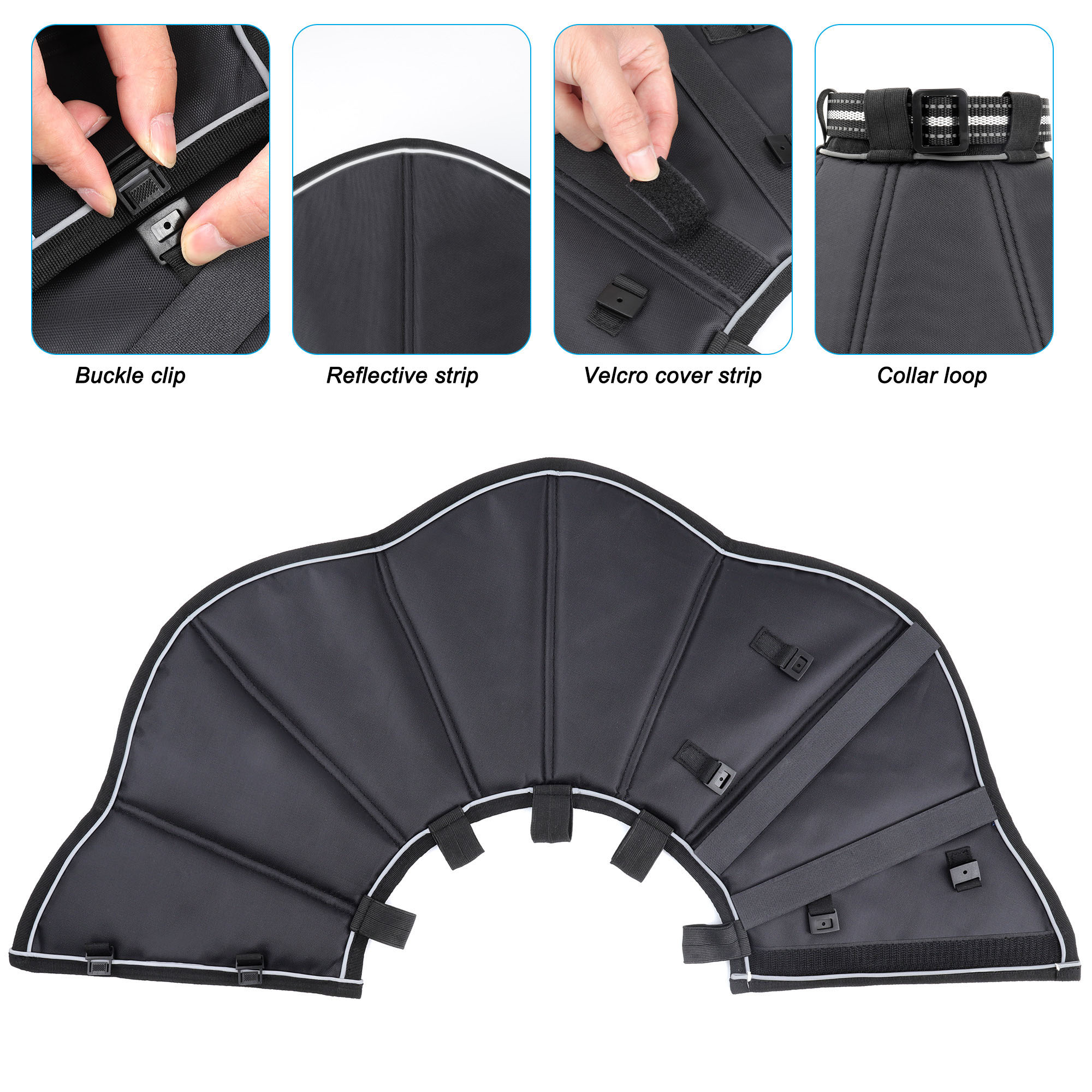 Elizabethan Collar Adjustable Foldable Nylon Material Pet Dog Neck Cone Recovery Collar Anti-Bite Surgery Wound Healing E-Collar