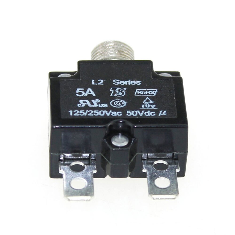 Iztoss Circuit Breakers Waterproof Push Button Resettable Thermal Fuse DC50V AC125-250V with Quick Connect Terminals
