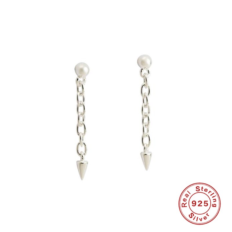 ROXI-boucles d'oreilles, pendentif de chaîne à maillons Punk, Rivets, boucles d'oreilles, Piercing de fête, bijoux en argent Sterling 925