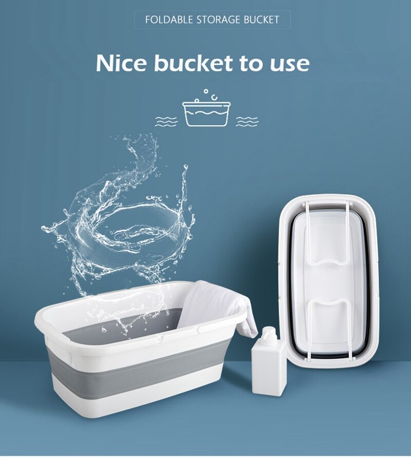 Draagbare Vouwen Cleaning Emmer Mop Houder Outdoor Vissen Toerisme Milieubescherming Wastafel Badkamer Emmer Wasstraat Hulpmiddel