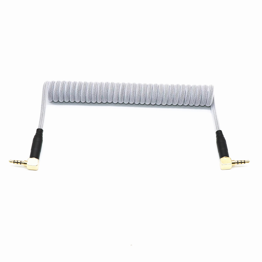 Cable en espiral de resorte TRS TRRS a TRRS de 3,5mm para teclado dividido RODE Sc7 de VIDEOMIC GO Video micrófonos tipo Micro Cables de Audio