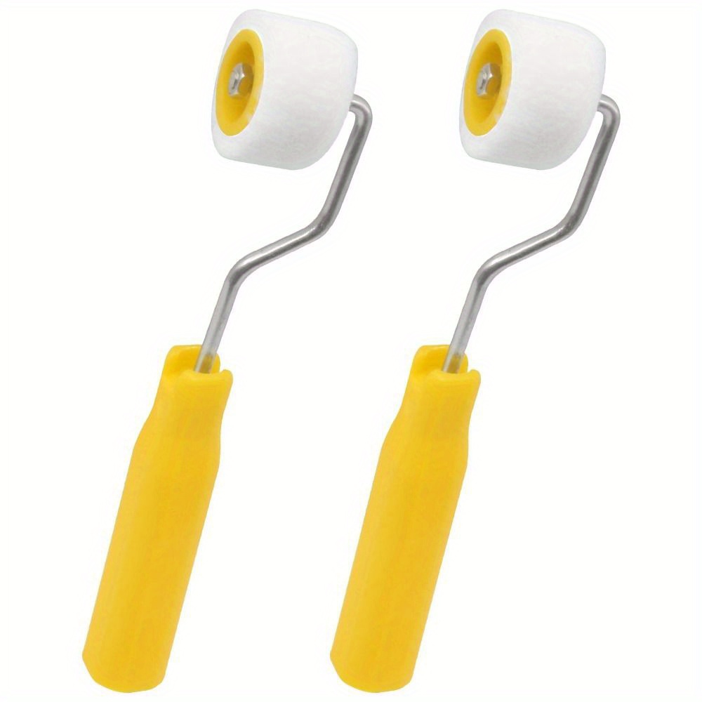 Mini-verfrollen Deuren en plafonds Wollen borstels Extra kleine verf Touch Up Trim Randborstel Roller muurreparatie kwast: Romig-wit