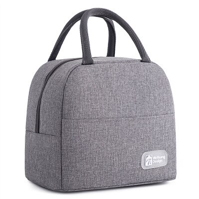 1Pcs Verse Koeler Zakken Waterdichte Nylon Draagbare Rits Thermische Oxford Lunch Tassen Voor Vrouwen Handige Lunchbox Tote Voedsel tassen: E-Gray