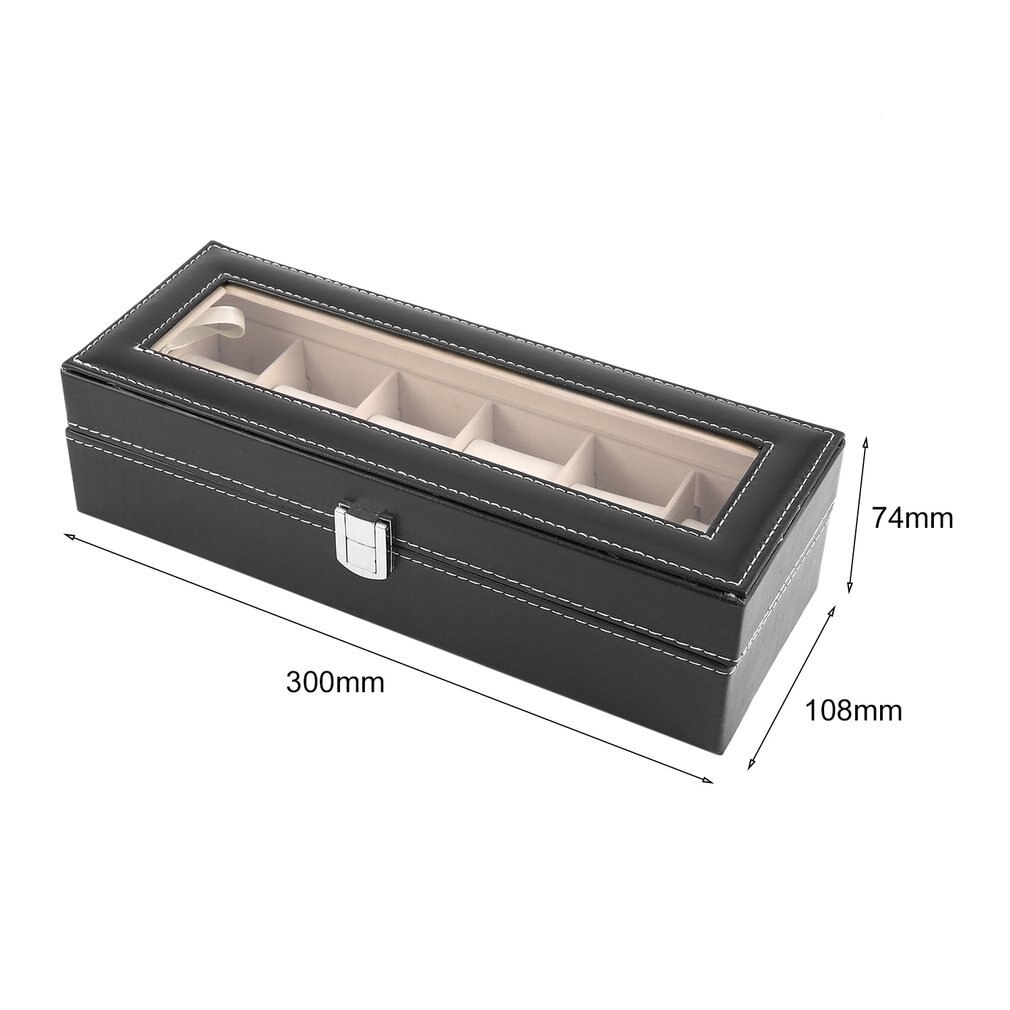 Houten/Lederen 8/10/12 Grids Horloge Display Sunglass Case Duurzaam Verpakking Houder Jewelry Collection Organizer Box