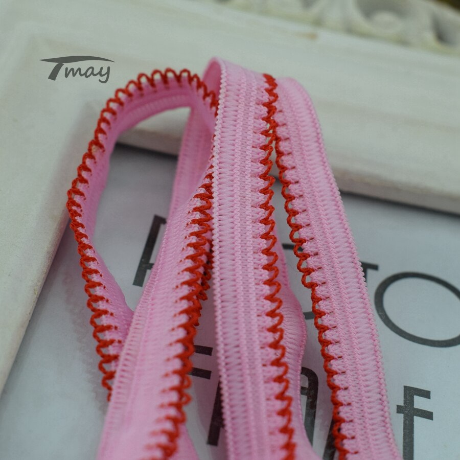 #245 roze en rode patchwork elastieken 8 meter stretch elastiek kanten rand baby ondergoed broek bh kanten broek elastieken diy