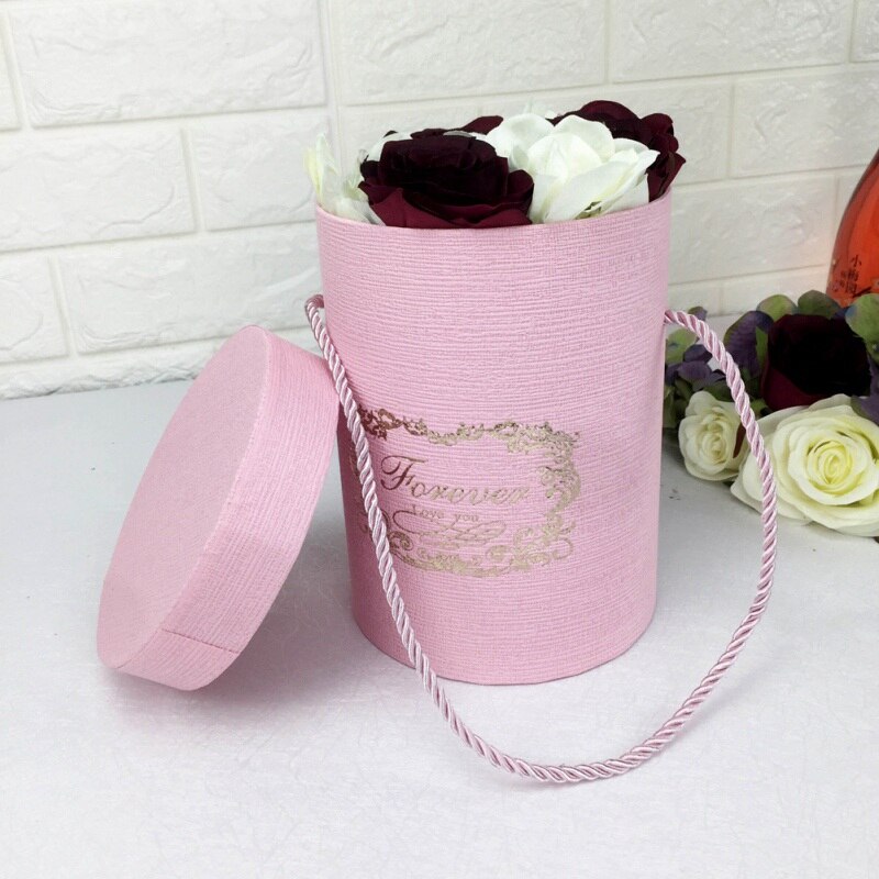 Ronde Bloem Papier Dozen Rose Bloem Knuffel Emmer Vaas Met Deksel Party Verjaardag Presenteert Home Decor Voor Bruiloft Diy supply