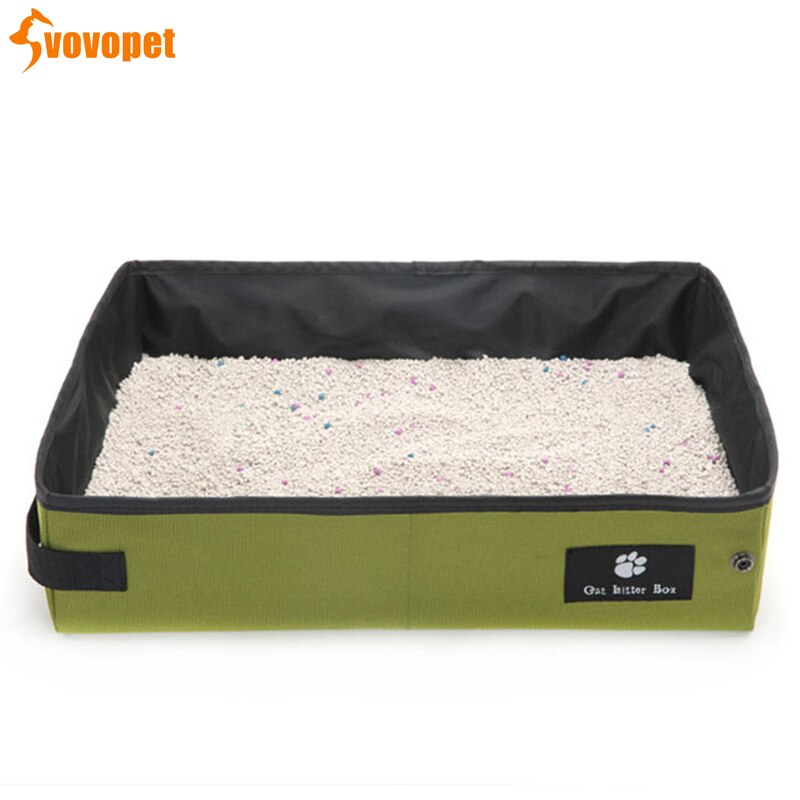 Vovopet Portable Waterproof Cat Litter Cats Litter Box Foldable Outdoor Travel Puppy Cat Training Litter Boxs Pee Pad Tray Clean
