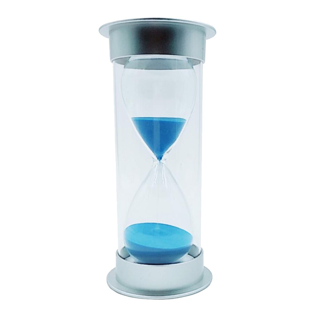 Blauwe Plastic Zandloper Zandloper Zand Klok Timers Desktop Ornament Tijd Countdown 60 Minuten