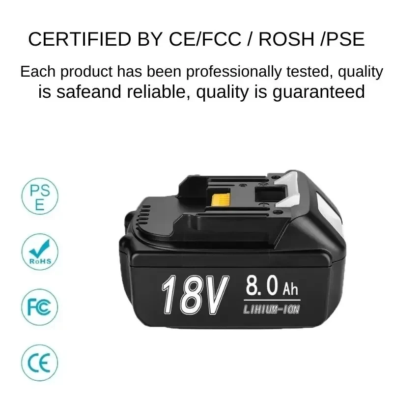 100%  originale makita 6ah/8ah/12ah for makita 18v batteri  bl1830b bl1850b bl1850 bl1840 bl1860 bl1815 erstatnings litiumbatteri
