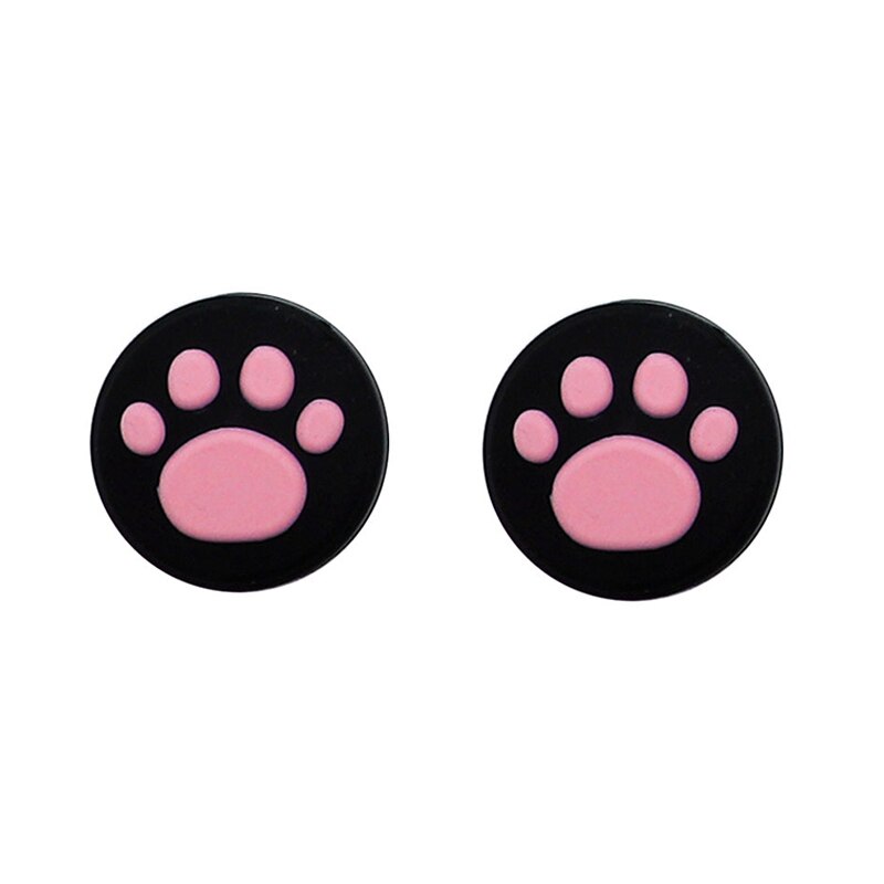 2PCS Lovely Cat Paw Thumb Stick Grip Cap Joystick Cover For Nintendo Switch NX Lite Joy-Con Controller Gamepad Thumbstick Case: Pink