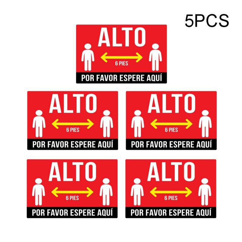 5pack45 * 30cm Social Isolation Floor Decals-safety Floor Sign Mark-keep 6 Feet Away-non-slip Stickers-A4: A4