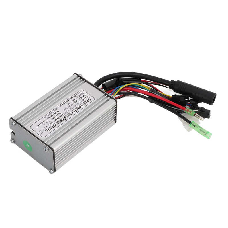 Electric Bicycle 36V/48V Controller Stable Output 36V/48V Sine Wave Controller Durable Aluminum Alloy with Lightline for 250W