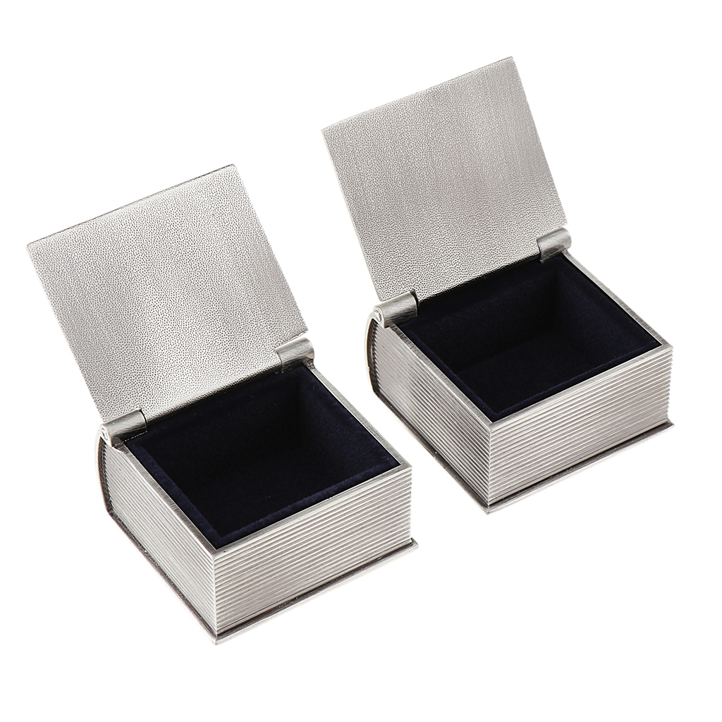 Silver Plated Dictionary Book Shape Baby First Tooth/First Curl Box Set